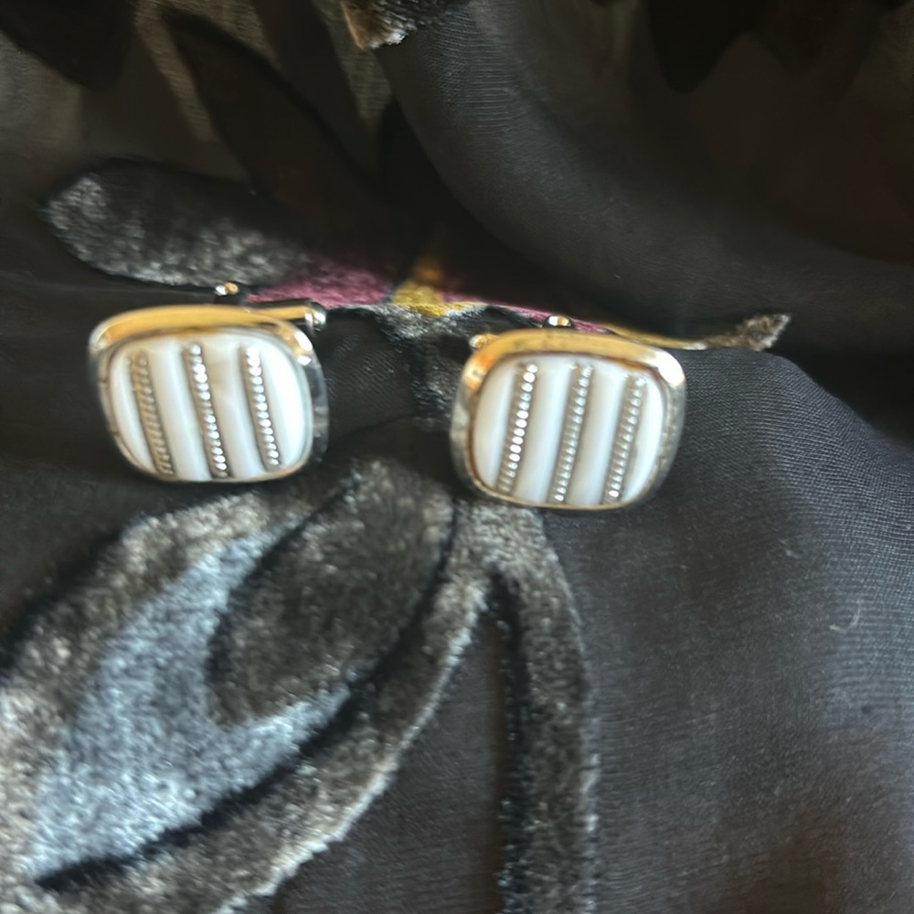 Vintage Silver Tone Rectangular Shape With Inset … - image 1